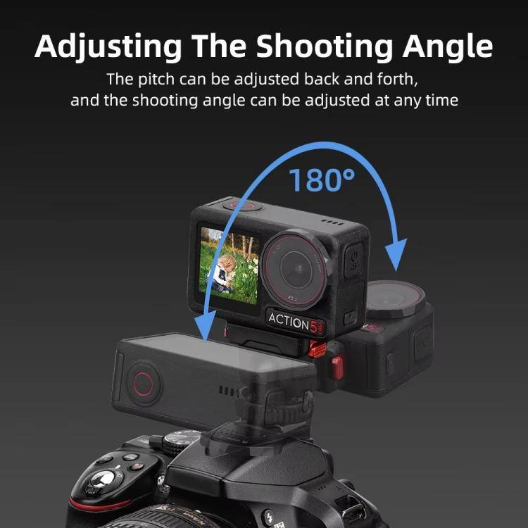 For Osmo Action 3 / 4 / 5 Pro Flymile AC5003 Magnetic Head Quick Release Base(Black)