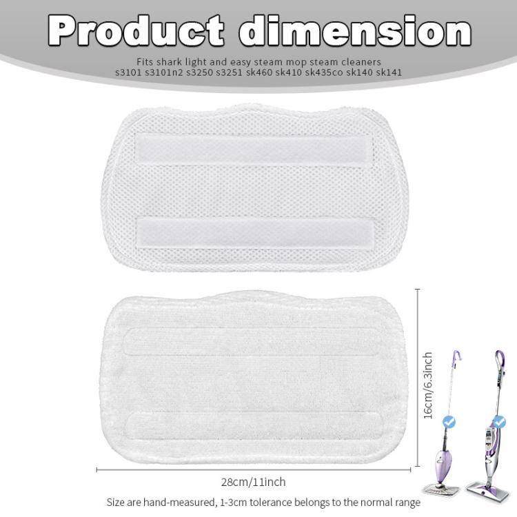 3pcs /Pack Microfiber Pads For Shark S3101 Steam Mop Replacement Mop Head Covers(White)