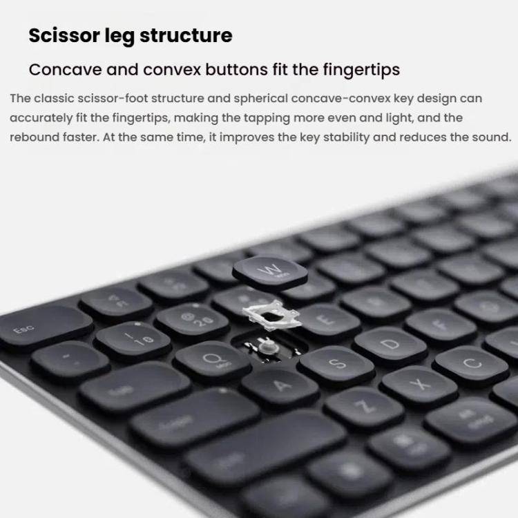 Rapoo E9000G Wireless Bluetooth Keyboard Computer Laptop Cell Phone Keyboard(Dark Gray)