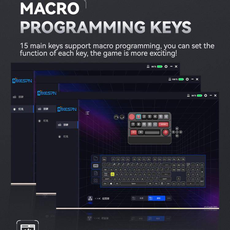 15-Key Wireless Tri-Mode Mechanical Gaming Keyboard Hot-Swappable, RGB Backlit, Macro Programmabl...
