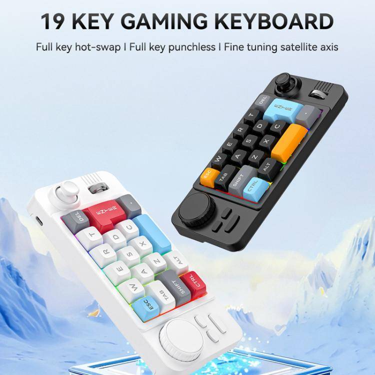 MKESPN  19-Key USB-C Wired Gaming Keyboard Macro Programmable Hot-Swappable Design with Control K...
