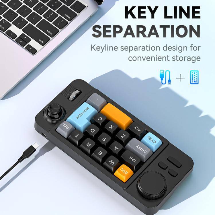 MKESPN  19-Key USB-C Wired Gaming Keyboard Macro Programmable Hot-Swappable Design with Control K...