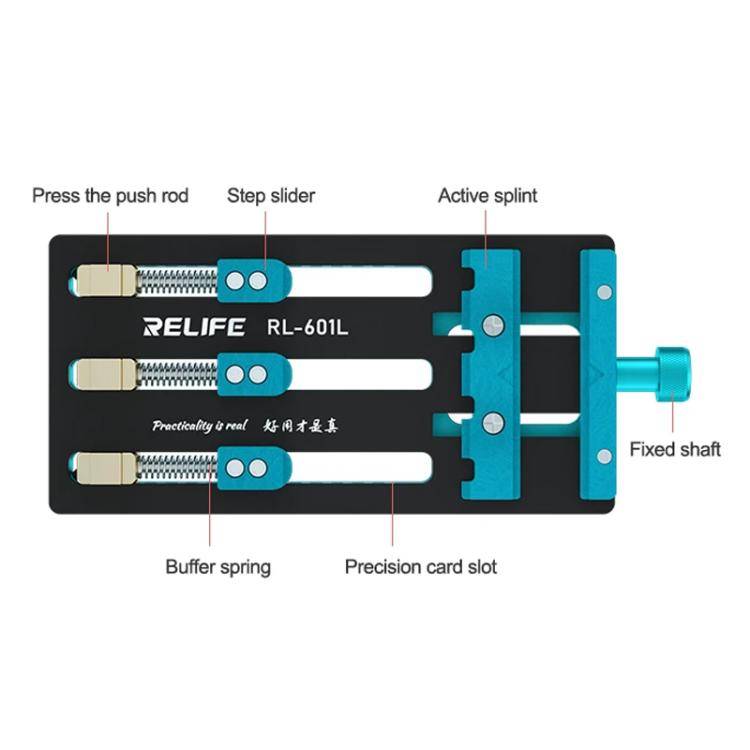 RELIFE RL-601L Mobile Phone Repair Mainboard Multi-Use Card Holder Chip Dual-Axis Fixed Card Slot