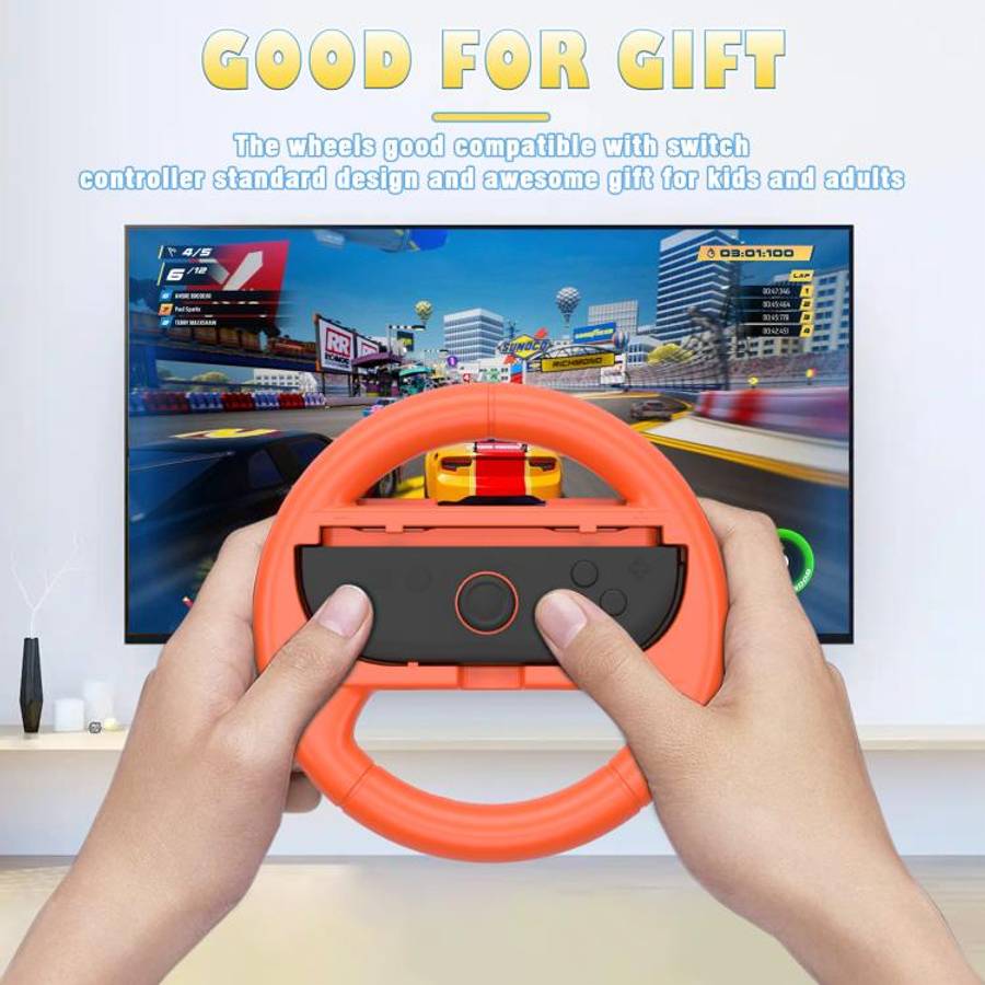 2pcs /Pack Steering Wheel Grip for Nintendo Switch 2/Switch Joy-Con Controllers(Red Green)