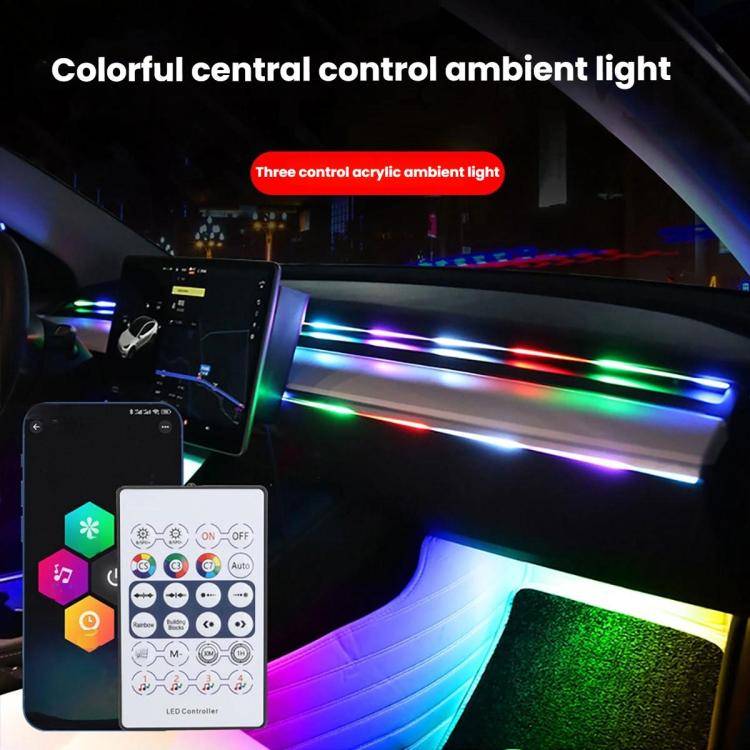 3 Control App Remote Control Colorful Car Interior Ambient Lighting Modified LED Acrylic USB Car ...