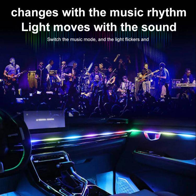 3 Control App Remote Control Colorful Car Interior Ambient Lighting Modified LED Acrylic USB Car ...