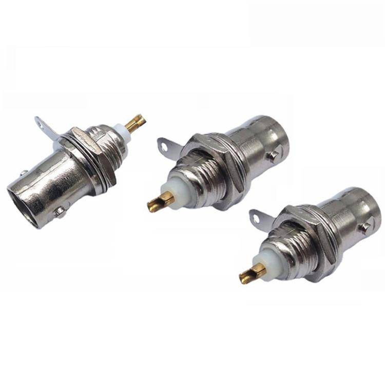 3pcs Gold-plated Copper Core BNC Female Socket Q9 Female 50KY Oscilloscope Socket(Silver)