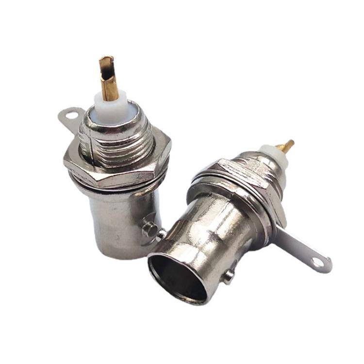 3pcs Gold-plated Copper Core BNC Female Socket Q9 Female 50KY Oscilloscope Socket(Silver)