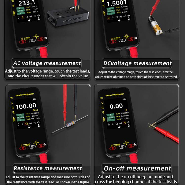 BSIDE S500 High-Precision Digital Graphic Recording Multimeter Color Screen 20000-Character Multi...