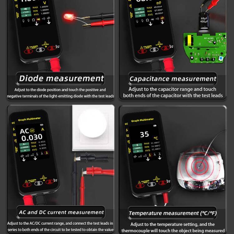 BSIDE S500 High-Precision Digital Graphic Recording Multimeter Color Screen 20000-Character Multi...