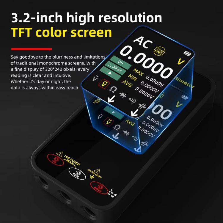BSIDE S500 High-Precision Digital Graphic Recording Multimeter Color Screen 20000-Character Multi...