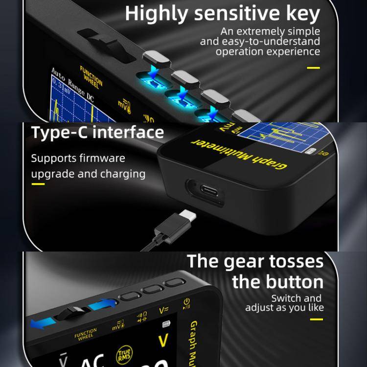 BSIDE S500 High-Precision Digital Graphic Recording Multimeter Color Screen 20000-Character Multi...