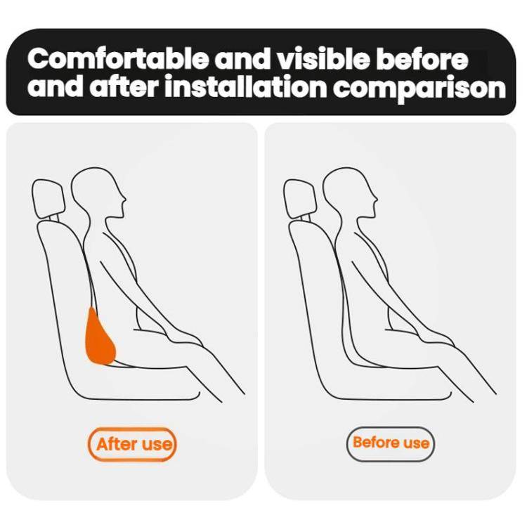 Car Driver Seat Memory Foam Support Lumbar Cushion(Four Seasons Black)