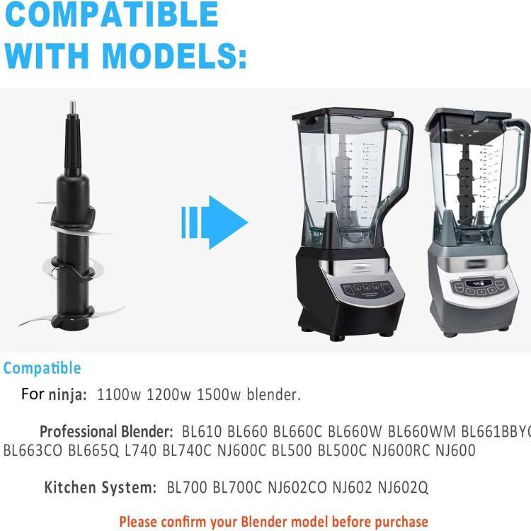 Replacement 6-Blade For Ninja Blender 72 Oz Pitcher BL500 BL660 BL700 BL740 NJ600C(Silver)