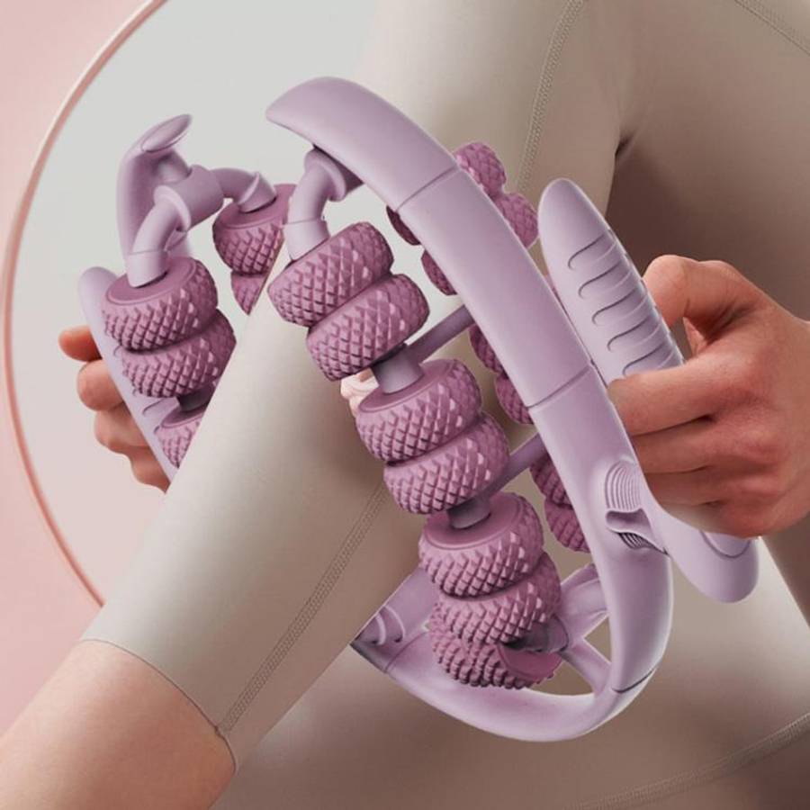 26 Rounds Dual Row Circular Leg Slimming Clamp Arm Massager(Purple)