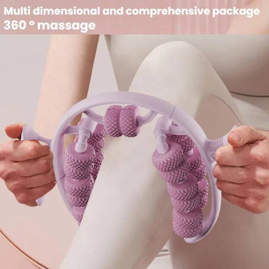 26 Rounds Dual Row Circular Leg Slimming Clamp Arm Massager(Purple)
