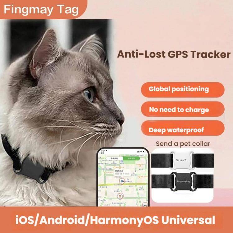 GPS Tracker For Cats & Dogs Global Real-Time Tracking Collar Anti-Loss Waterproof Pet Locator Com...