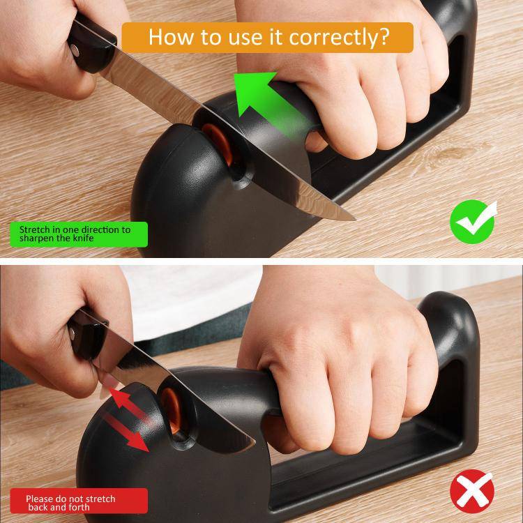 4-in-1 Rotating Knife Sharpener with Coarse/Medium/Fine/Serrated Modes for Kitchen Knives, Scisso...