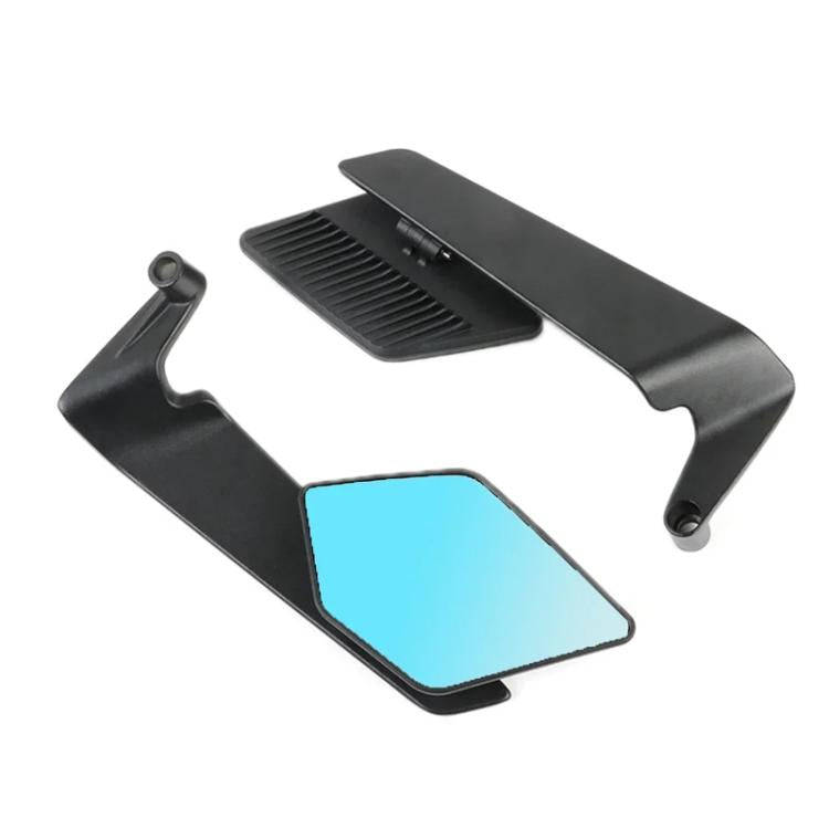 Motorcycle Universal Aluminum Alloy Wind Wing Rearview Mirror, Color: Blue Mirror