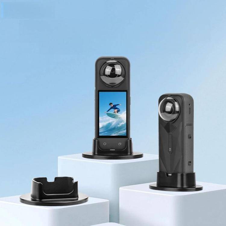 For Insta360 X5  Flymile Anti-Slip Base Plastic Desktop Stand Stable Camera Holder(Black)