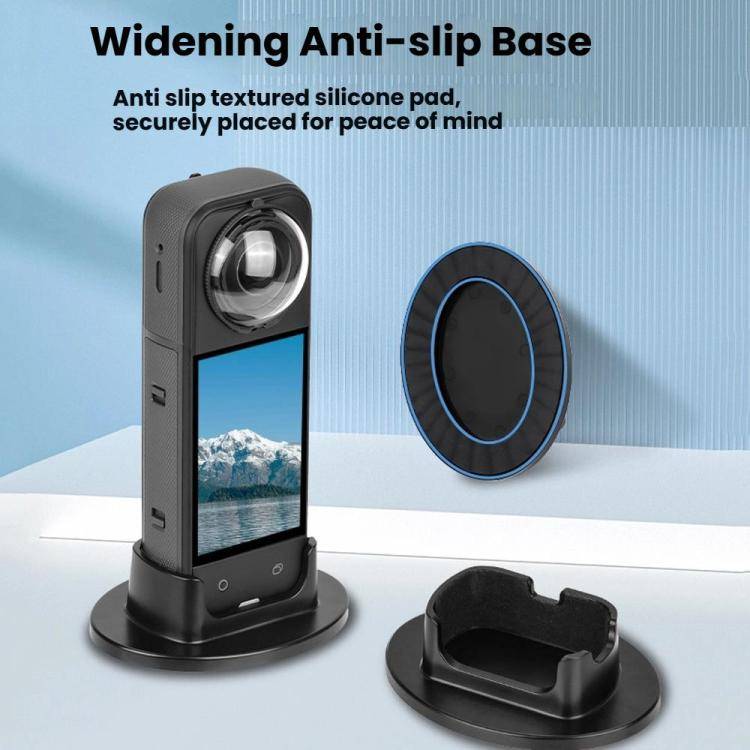 For Insta360 X5  Flymile Anti-Slip Base Plastic Desktop Stand Stable Camera Holder(Black)