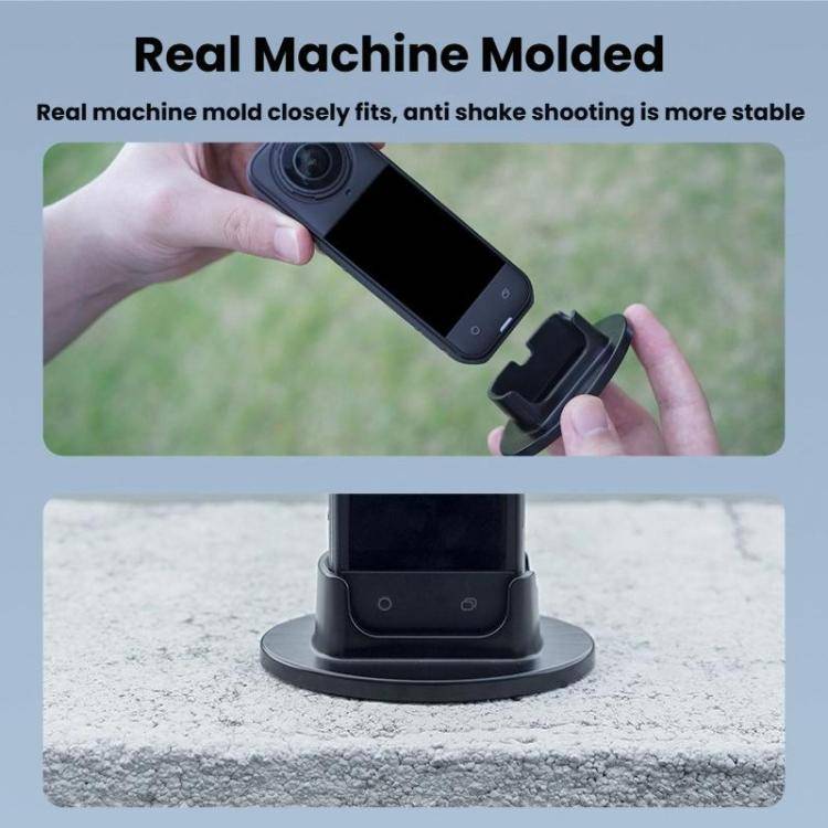 For Insta360 X5  Flymile Anti-Slip Base Plastic Desktop Stand Stable Camera Holder(Black)