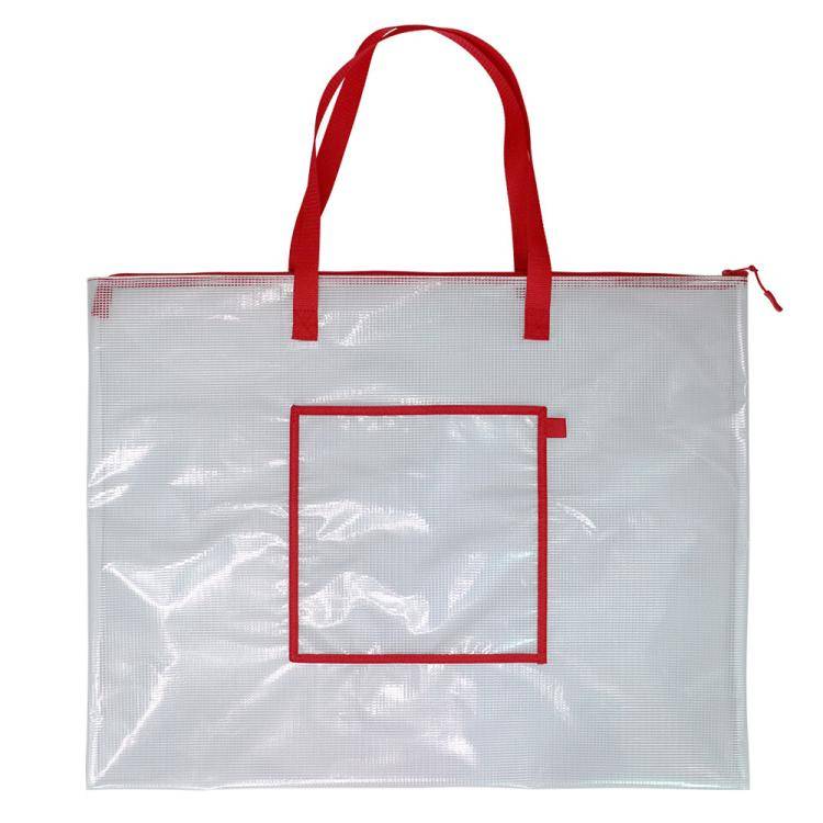 PVC File Storage Painting Bag Beach Bag(Red)