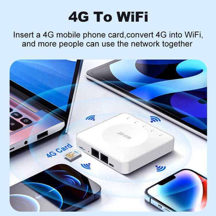 E8 4G Mini CPE Wireless Plug Card Router Dual Network Port WiFi6 Wireless Hotspot(White)