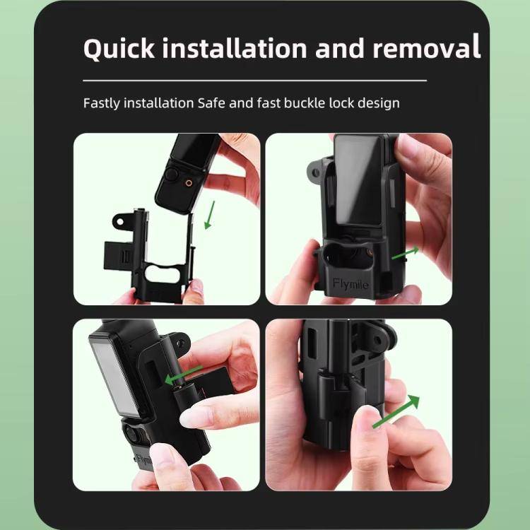 For DJI Osmo Pocket 3 Flymile Multi-Purpose Adapter Frame Expandable Mount(Black)