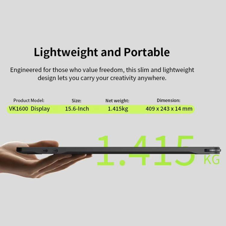 VEIKK VK1600 15.6 Inch Digital Drawing Screen Electronic Drawing Screen Compatible With Mobile Ph...