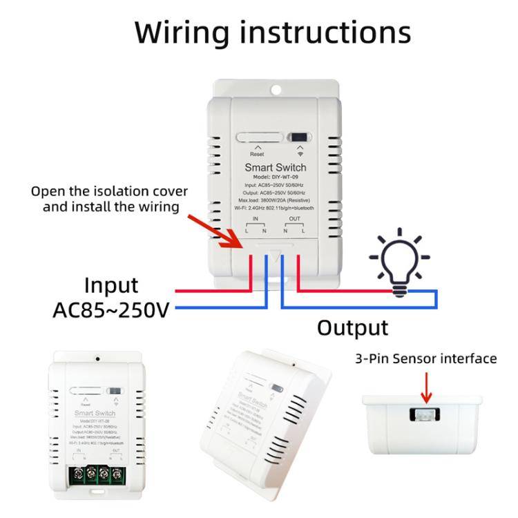 DIY-WT-09 20A Temperature Switch Smart Thermostat, Compatible With Google / Alexa / Yandex Alice ...