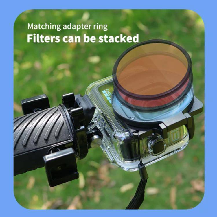 JSR Red Diving Filter With Adapter Ring For GoPro HERO13/12/11/10/9/8 Black Action Camera