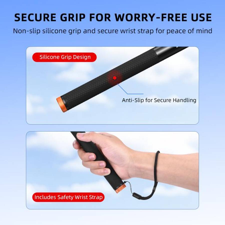 For DJI Osmo Pocket 3 / Action 6 / Insta360 X5 BRDRC Telescopic Extension Pole Selfie Stick(1.6m)