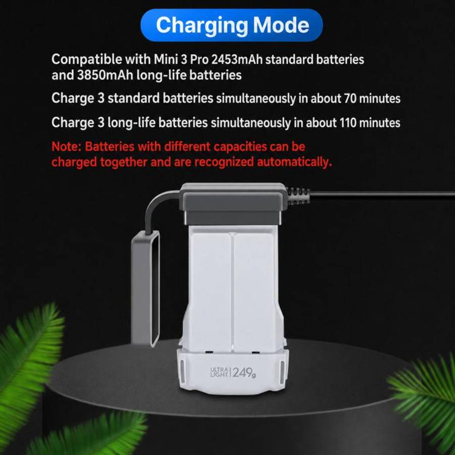 YX 3-Way Smart Charger with LCD Display For DJI Mini 5 Pro / Mini 4 Pro / Mini 3 Pro / Mini 3 Mul...