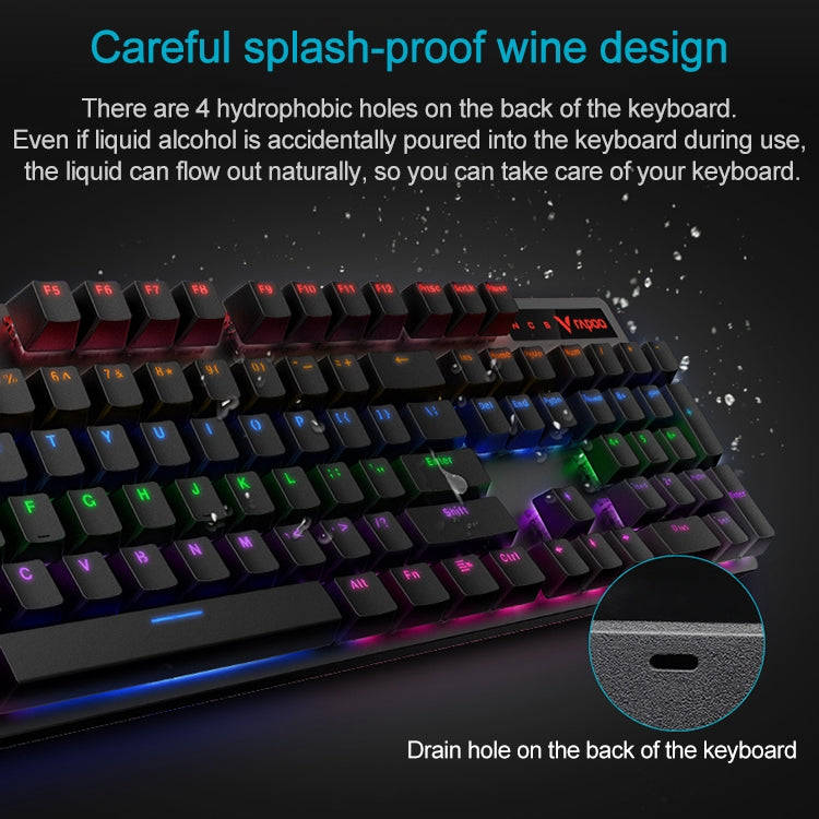 Rapoo V500 PRO Mixed Light 104 Keys Desktop Laptop Computer Game Esports Office Home Typing Wired...