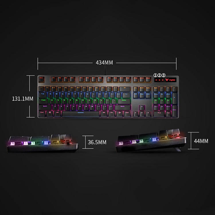 Rapoo V500 PRO Mixed Light 104 Keys Desktop Laptop Computer Game Esports Office Home Typing Wired...
