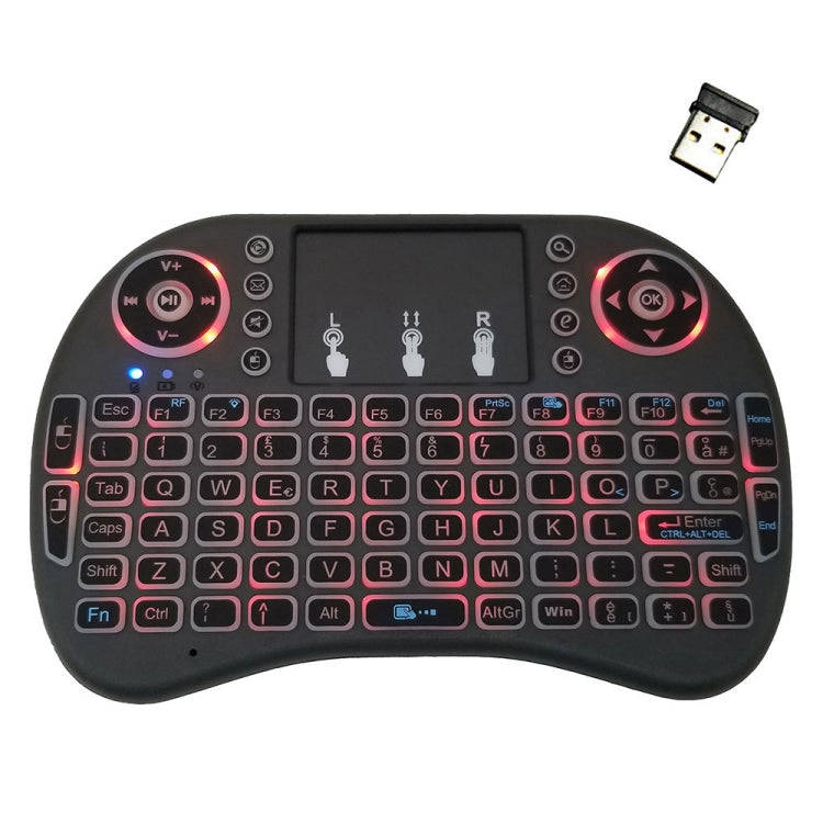 Support Language: Italy i8 Air Mouse Wireless Backlight Keyboard with Touchpad for Android TV Box...