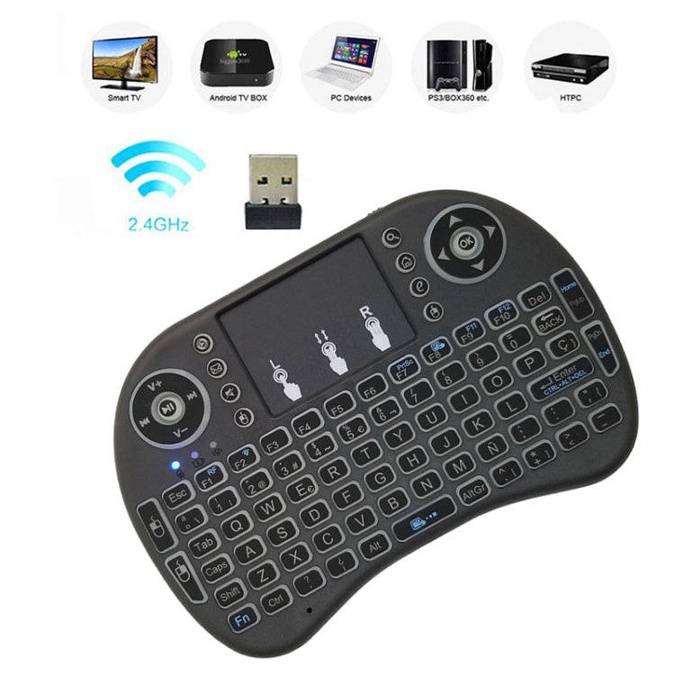 Support Language: Spanish i8 Air Mouse Wireless Keyboard with Touchpad for Android TV Box & Smart...