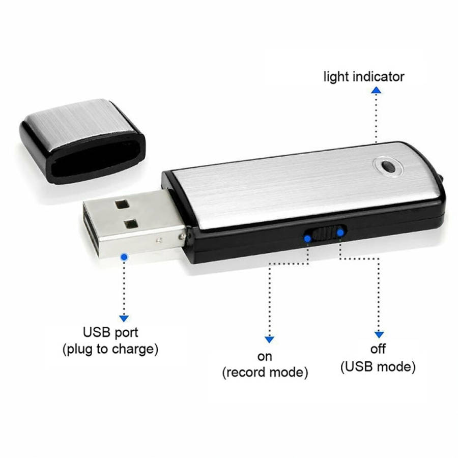 SK858 16GB Rechargeable Portable U-Disk Meeting Voice Recorder (Black)