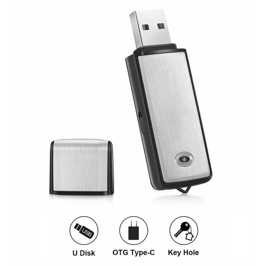 SK858 16GB Rechargeable Portable U-Disk Meeting Voice Recorder (Black)