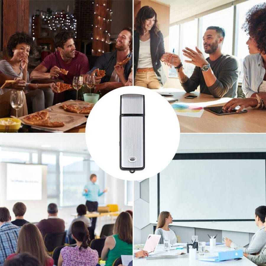 SK858 16GB Rechargeable Portable U-Disk Meeting Voice Recorder (Black)