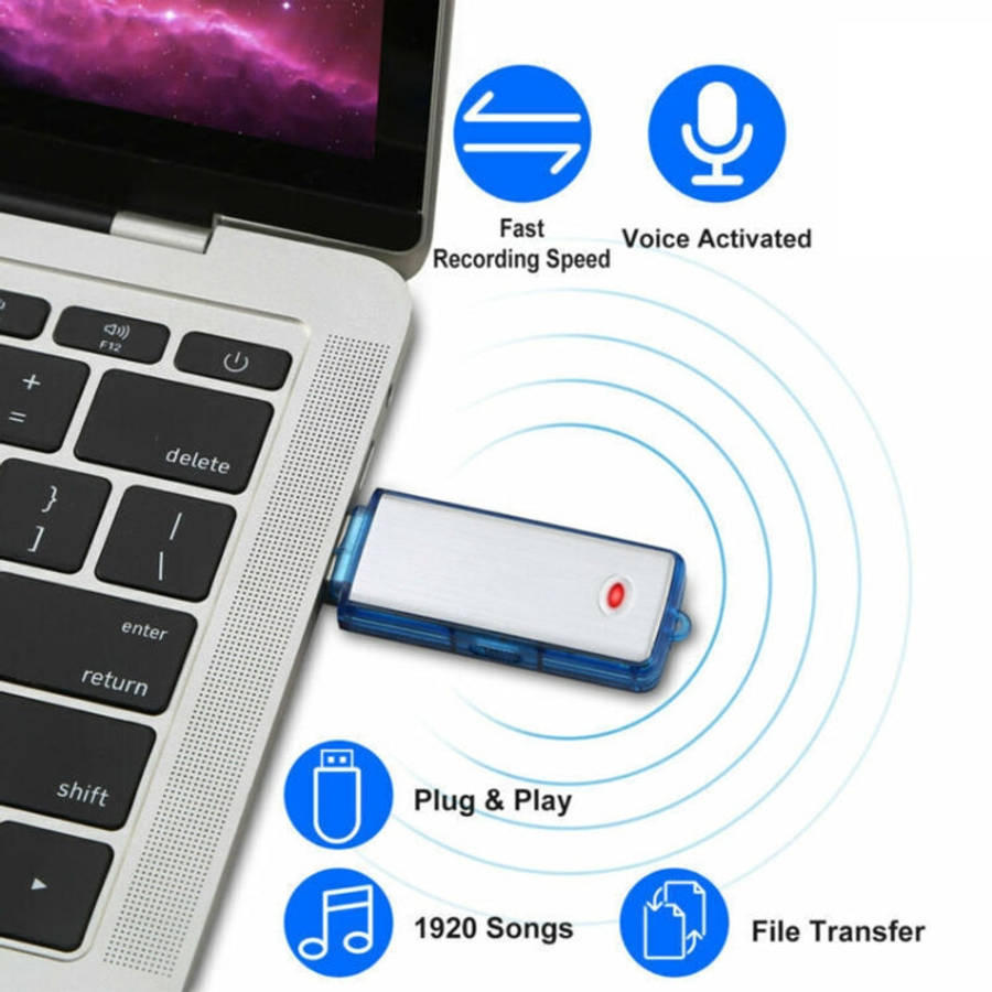 SK858 16GB Rechargeable Portable U-Disk Meeting Voice Recorder (Blue)
