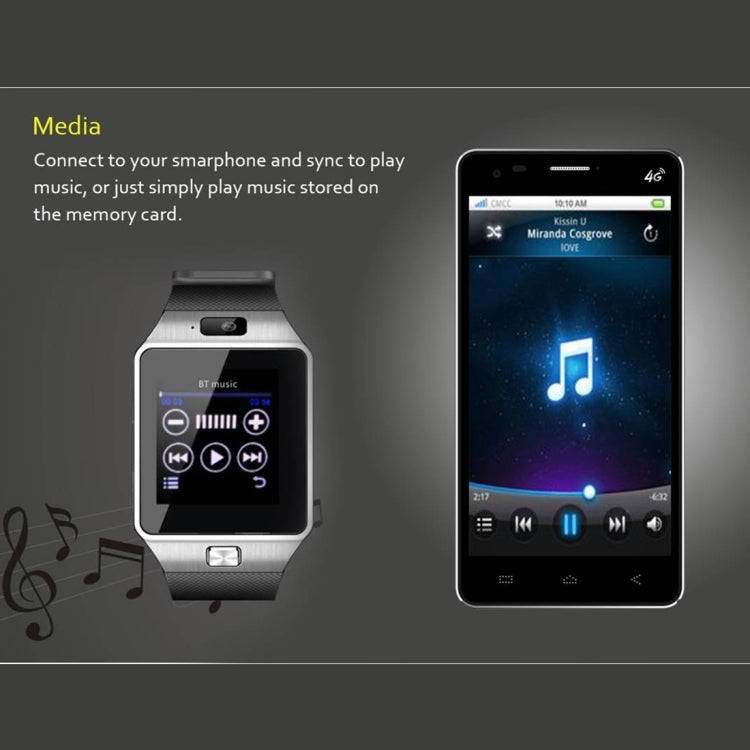 DZ09 1.56 inch Screen Bluetooth 3.0 Android 4.1 OS Above Smart Watch Phone with Bluetooth Call & ...