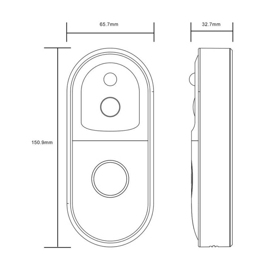 B50 720P Smart WiFi Video Visual Doorbell, Support Phone Remote Monitoring & Night Vision & SD Ca...