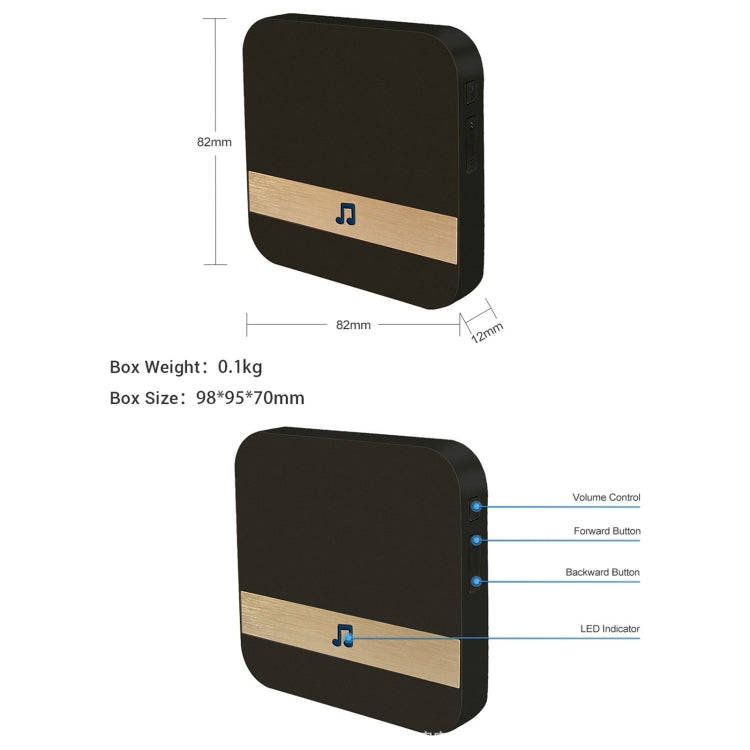 B10 52 Chimes 110dB Doorbell Receiver Low Power Consumption Home Door Tools, EU Plug, AC 90-260V ...