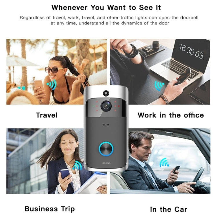 M3 720P Smart WIFI Ultra Low Power Video Visual Doorbell With Ding Dong Version, US Plug(Black)