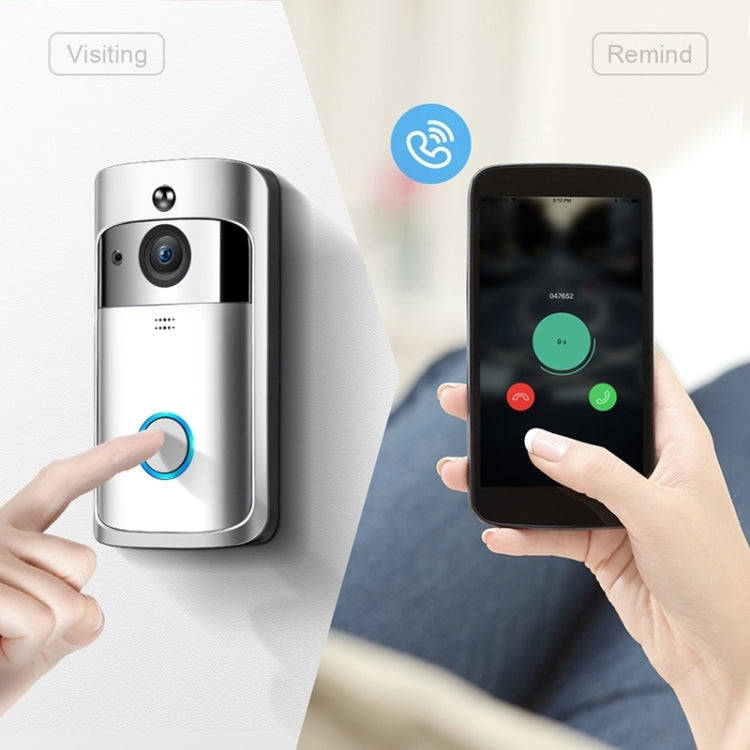 M4 720P Smart WIFI Ultra Low Power Video PIR Visual Doorbell with 3 Battery Slots,Support Mobile ...