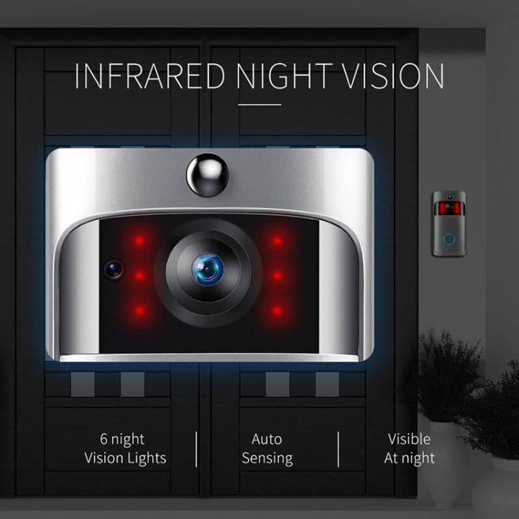 M4 720P Smart WIFI Ultra Low Power Video PIR Visual Doorbell with 3 Battery Slots,Support Mobile ...
