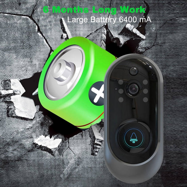 M108 720P 6400mAh Smart WIFI Video Visual Doorbell,Support Phone Remote Monitoring & Real-time Vo...