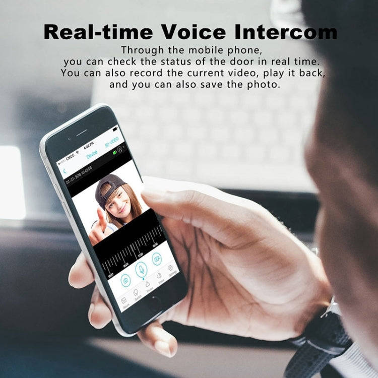 M108 720P 6400mAh Smart WIFI Video Visual Doorbell,Support Phone Remote Monitoring & Real-time Vo...